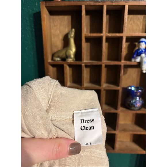 MATE 100% Organic Linen Utility Style Short Sleeve Jumpsuit in Natural XL - Picture 5 of 6